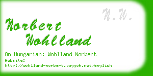 norbert wohlland business card